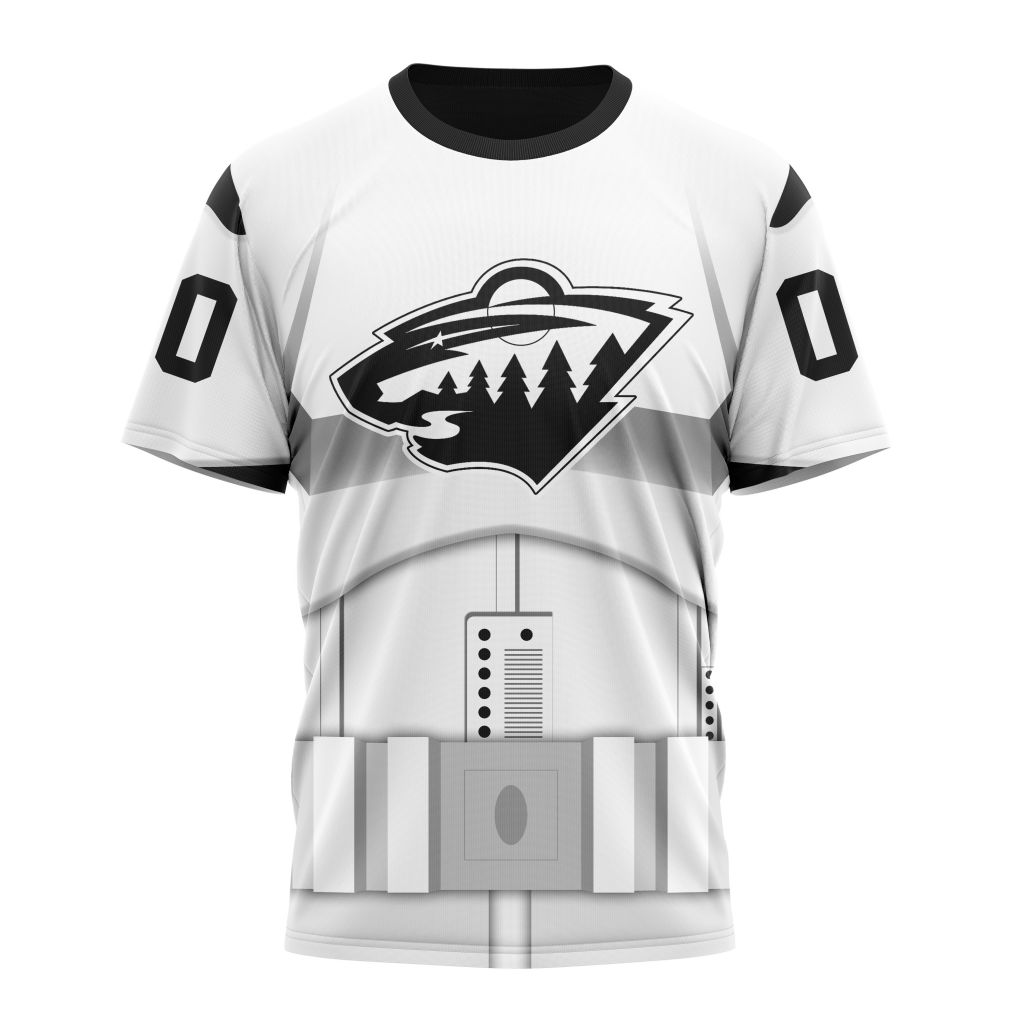 Minnesota Wild Special Star Wars Stormtroopers Design Personalized Name And Number T-Shirt Oregontrailrvpk Shirt