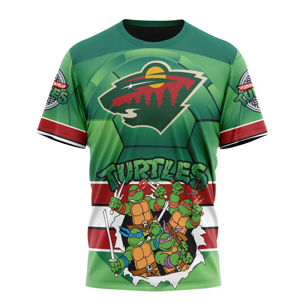 Minnesota Wild Special Teenage Mutant Ninja Turtles Design 02 Personalized Name And Number T-Shirt Oregontrailrvpk Shirt