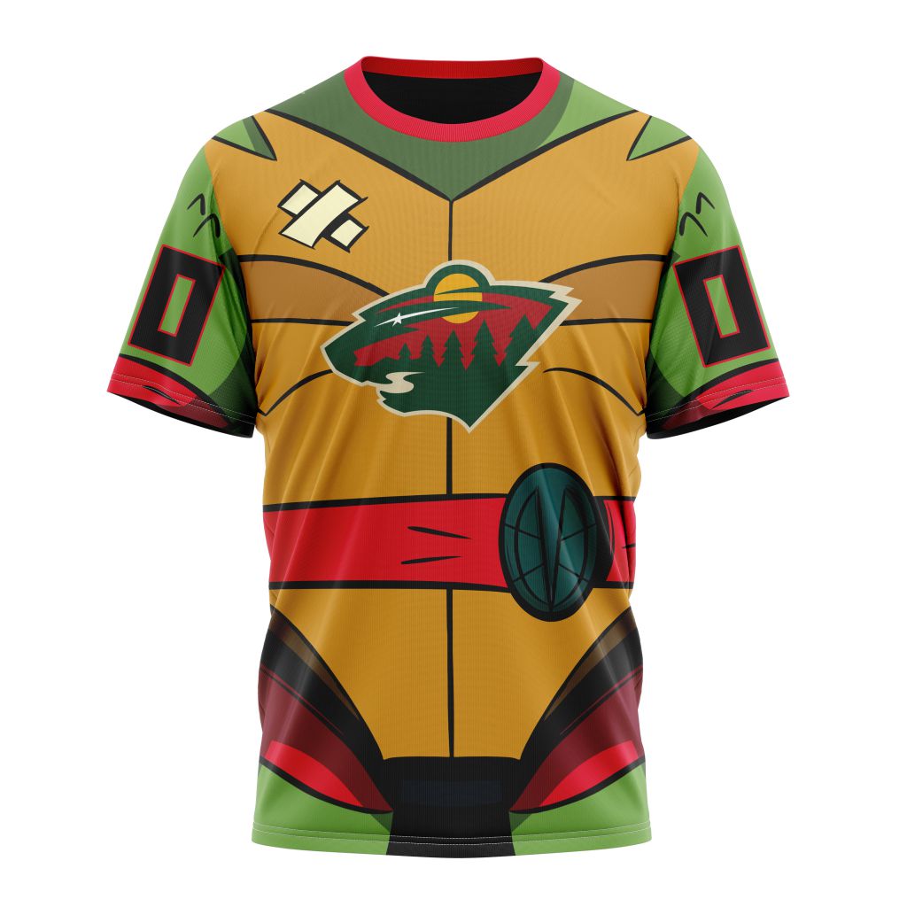 Minnesota Wild Special Teenage Mutant Ninja Turtles Design Personalized Name And Number T-Shirt Oregontrailrvpk Shirt