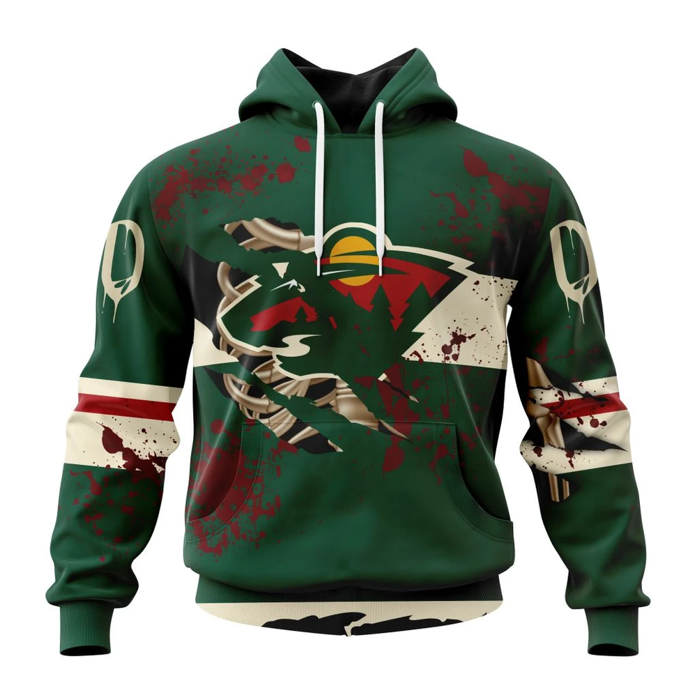 Minnesota Wild Specialized Design Jersey With Your Ribs For Halloween All Over Print Hoodie Style 30036