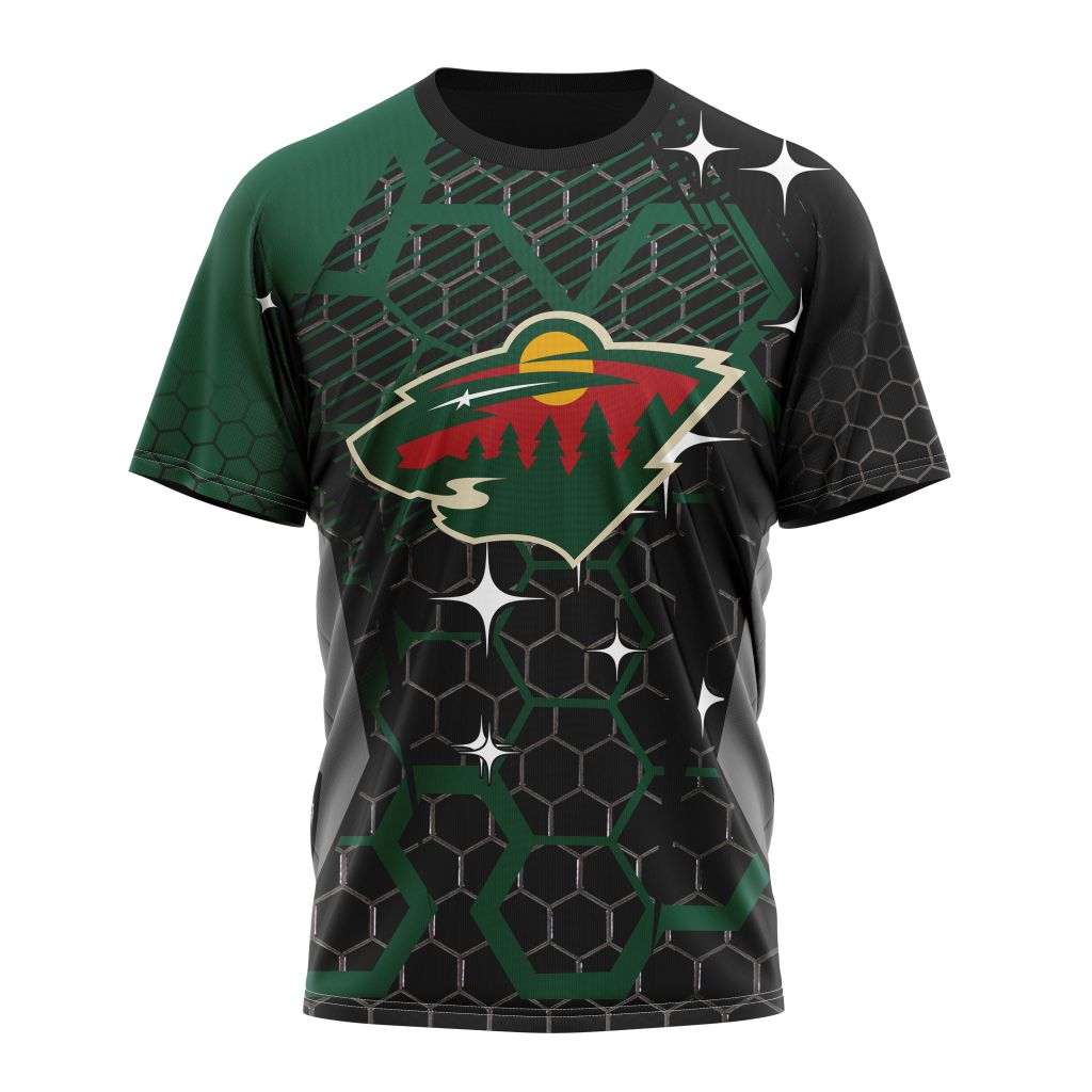 Minnesota Wild Specialized Design With MotoCross Syle Personalized Name And Number T-Shirt Oregontrailrvpk Shirt