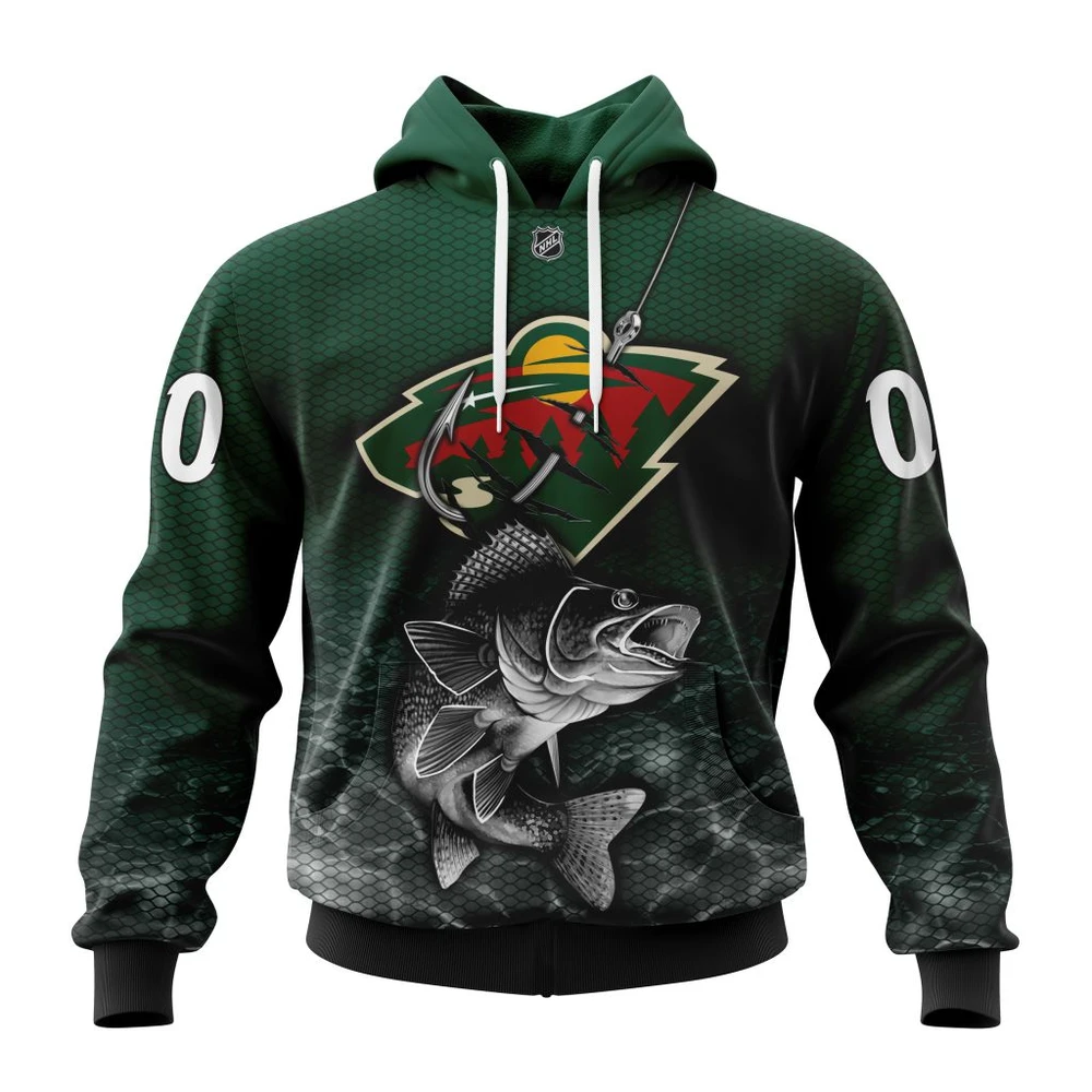 Minnesota Wild Specialized Fishing All Over Print Hoodie Style 79707
