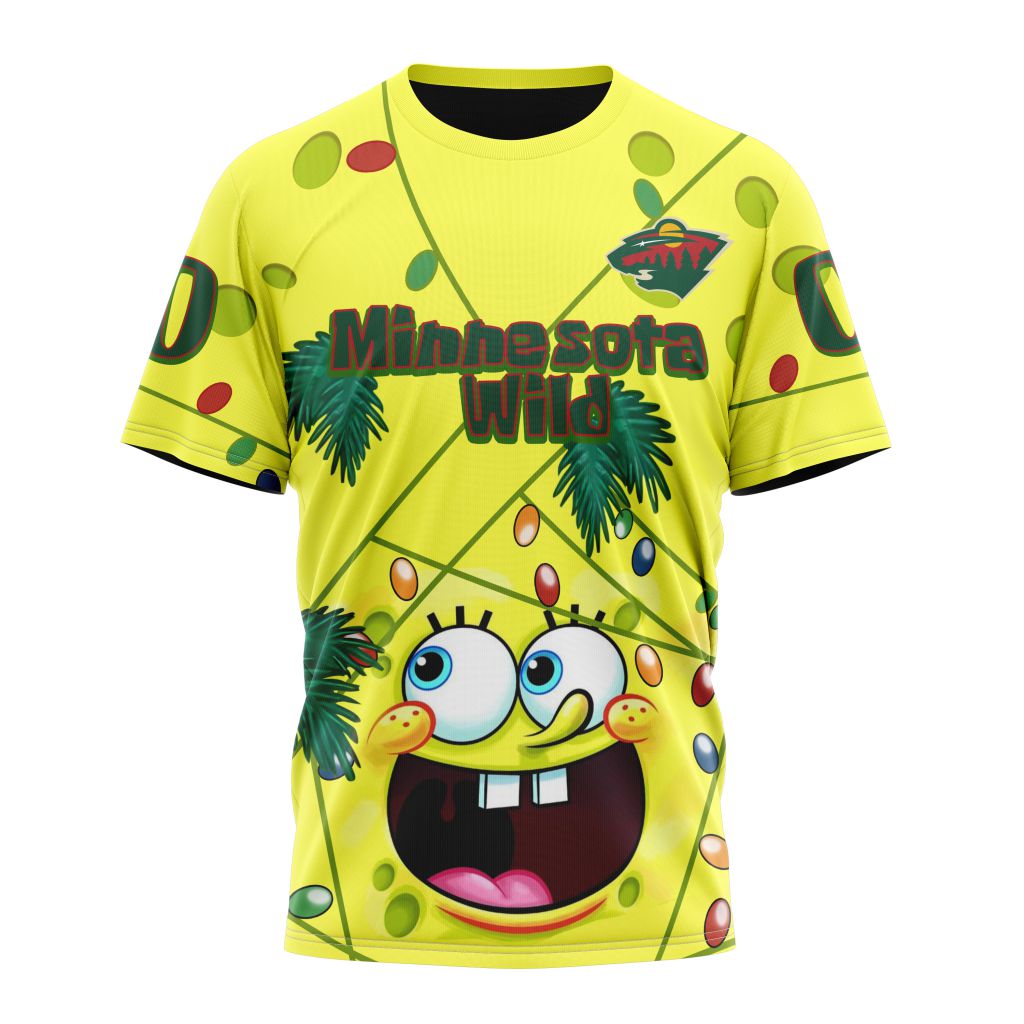 Minnesota Wild Specialized Jersey With SpongeBob Personalized Name And Number T-Shirt Oregontrailrvpk Shirt