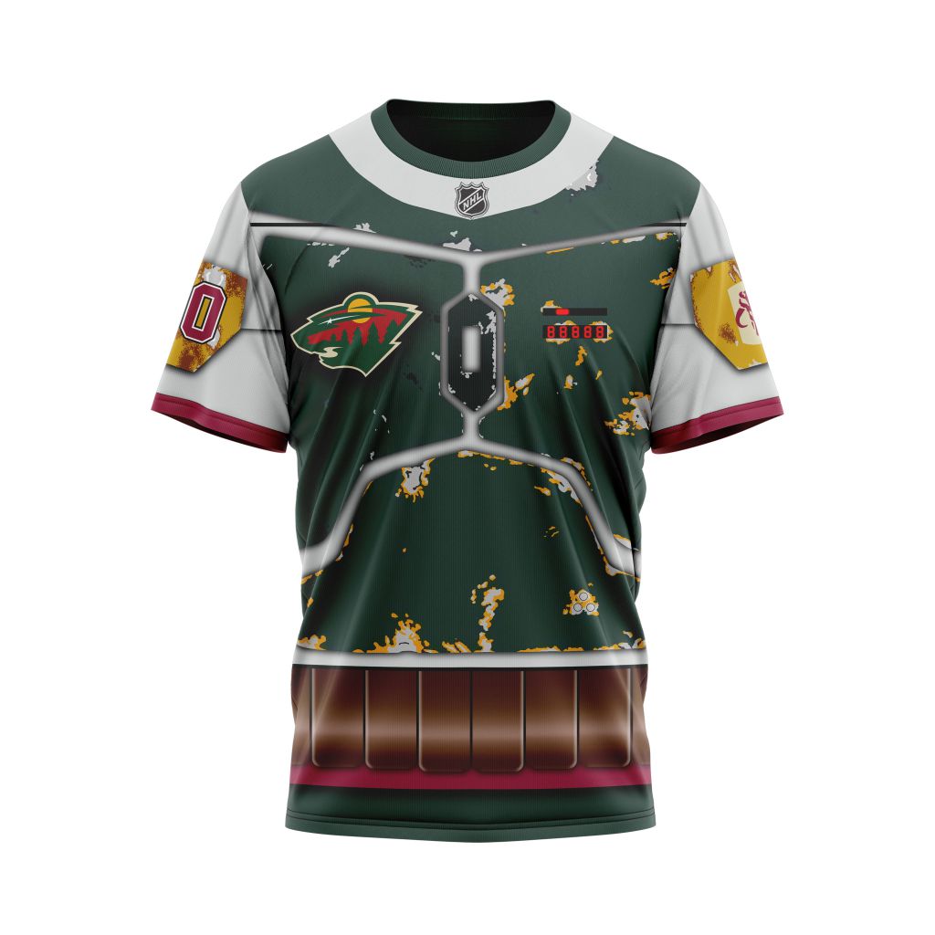 Minnesota Wild X Boba Fett's Armor Specialized Design For Star Wars Fourth Of July Personalized Name And Number T-Shirt Oregontrailrvpk Shirt