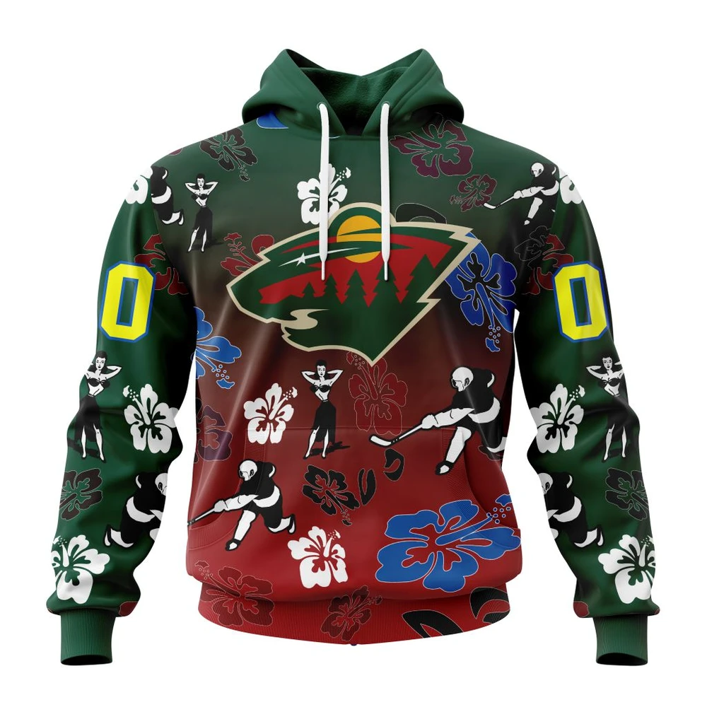 Minnesota Wild X Hawaii Specialized Design For Hawaiia All Over Print Hoodie Style 87207