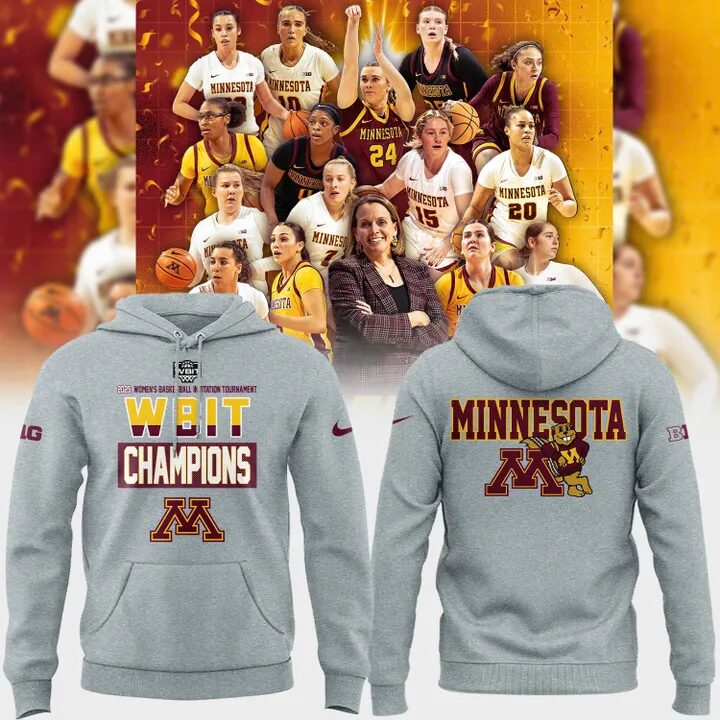 Minnesota Women's Basketball X 2025 Wbit Champions Hoodie Cool Gifts For Basketball Players