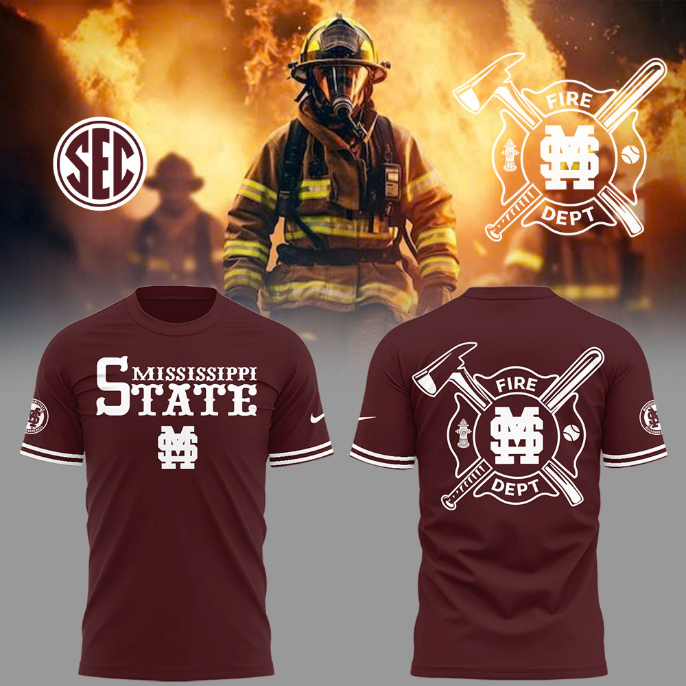 Mississippi Baseball x Firefighter Appreciation Night T-Shirt Gift For Baseball Lover Oregontrailrvpk Shirt
