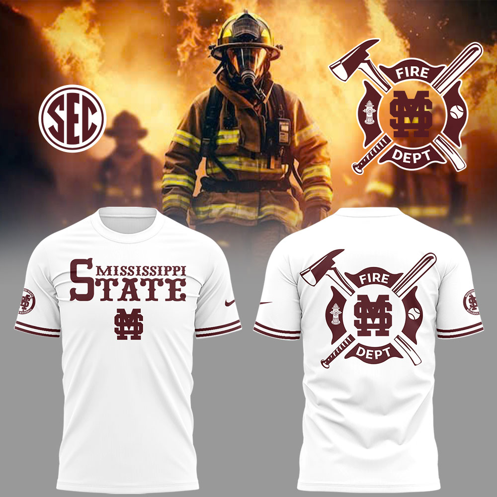 Mississippi Baseball x Firefighter Appreciation Night T-Shirt Gift Ideas For Baseball Players Oregontrailrvpk Shirt