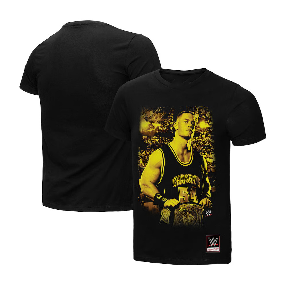 Mitchell And Ness Black John Cena Gold T-Shirt Cool Gifts For Dad Oregontrailrvpk Shirt