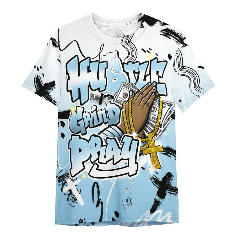 Money Hustle Grind Pray Legend Blue 11s T-Shirt Gift For Boyfriend Oregontrailrvpk Shirt