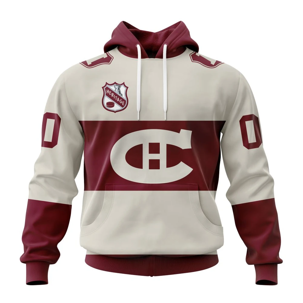 Montreal Canadiens Personalized Heritage Design All Over Print Hoodie Style 66395