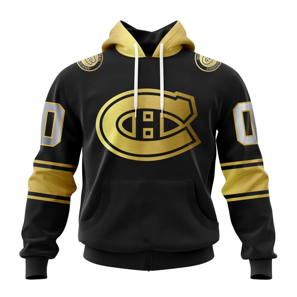 Montreal Canadiens Special Black And Gold Design All Over Print Hoodie Style 63741