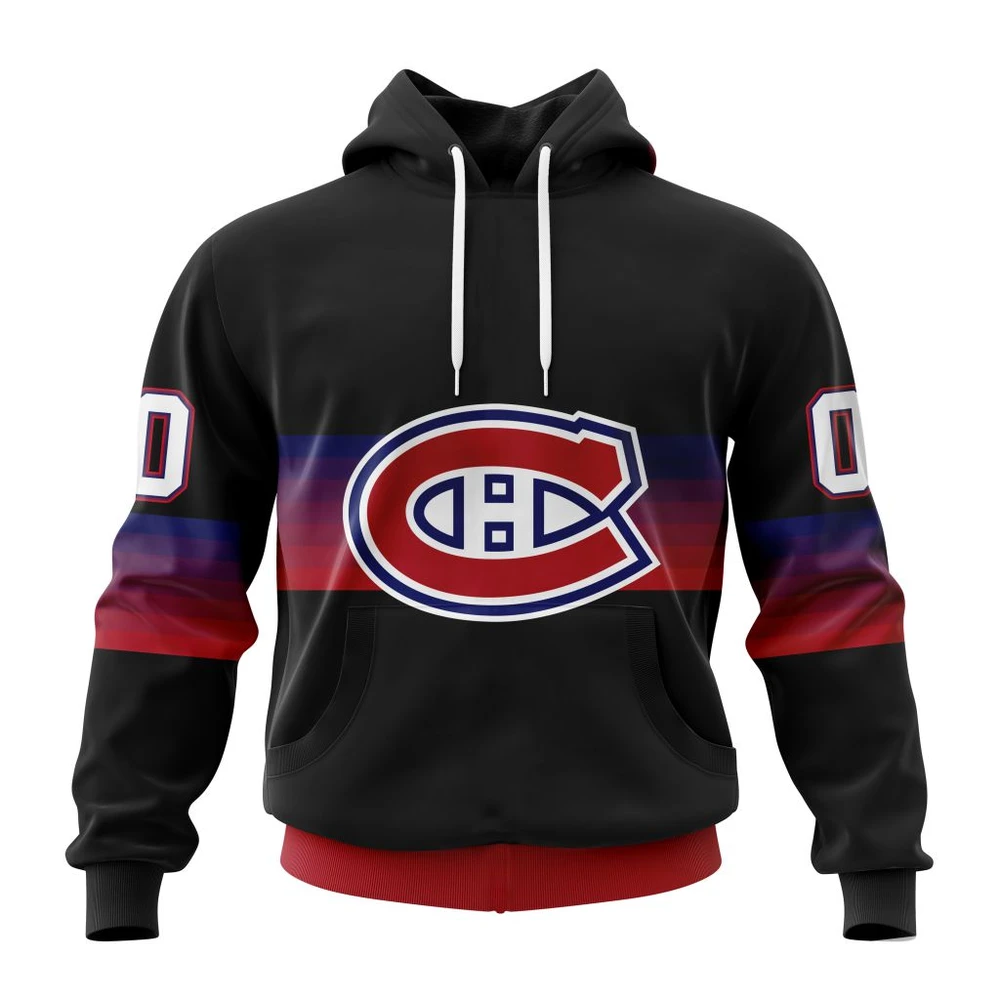 Montreal Canadiens Special Black And Gradient Design All Over Print Hoodie Style 31994