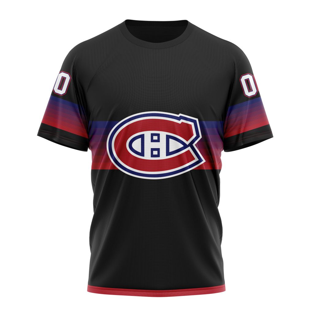 Montreal Canadiens Special Black And Gradient Design Personalized Name And Number T-Shirt Oregontrailrvpk Shirt
