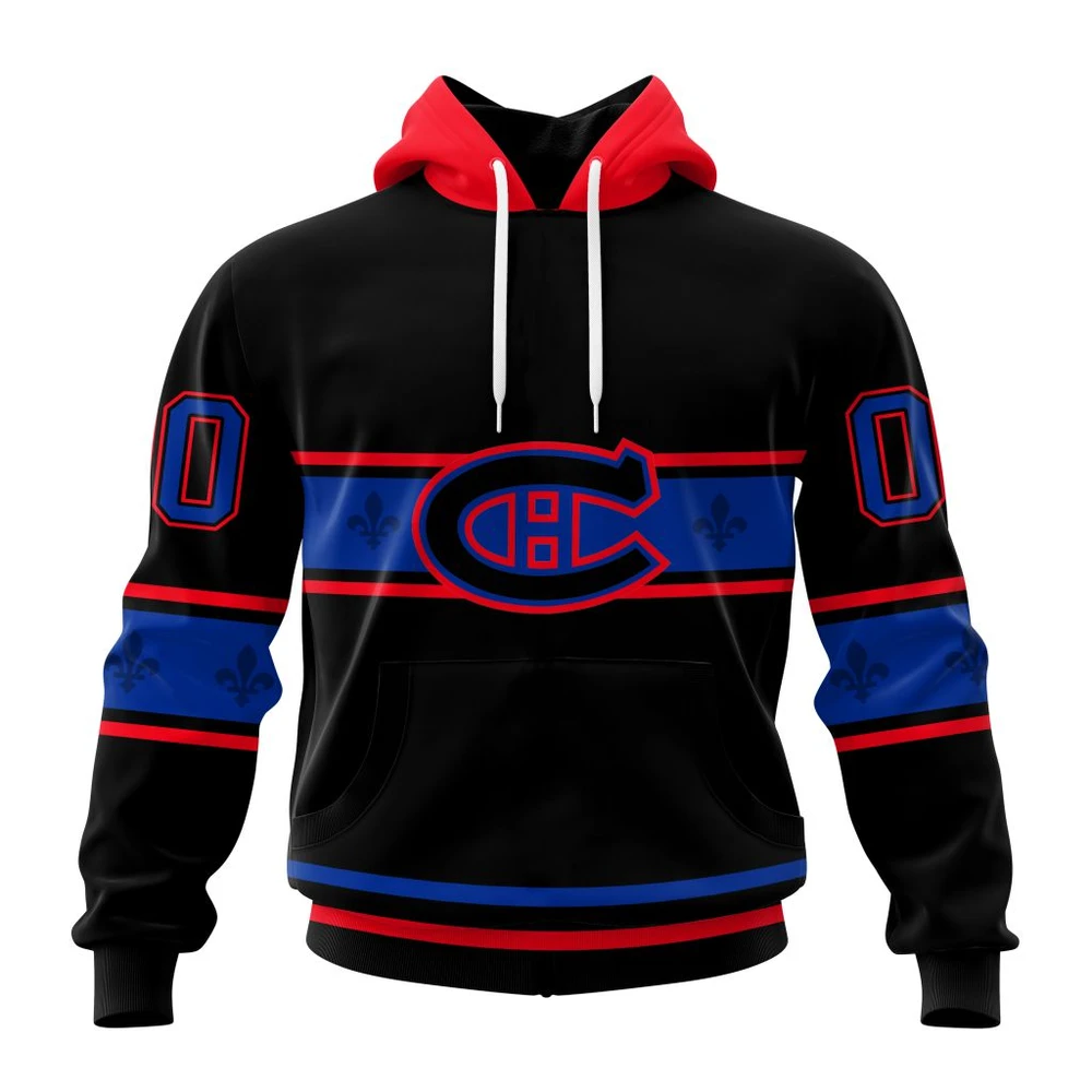 Montreal Canadiens Special Blackout Design All Over Print Hoodie Style 84351