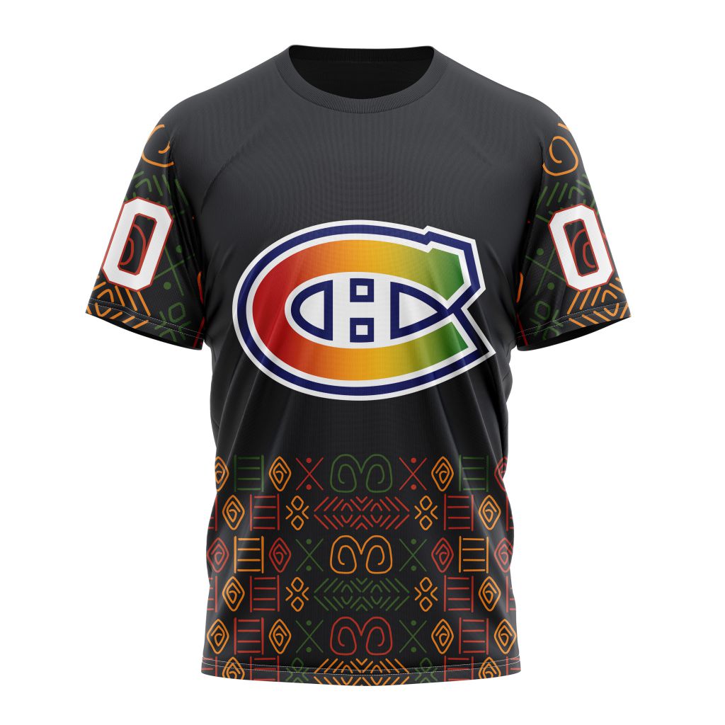 Montreal Canadiens Special Design For Black History Month 01 Personalized Name And Number T-Shirt Oregontrailrvpk Shirt