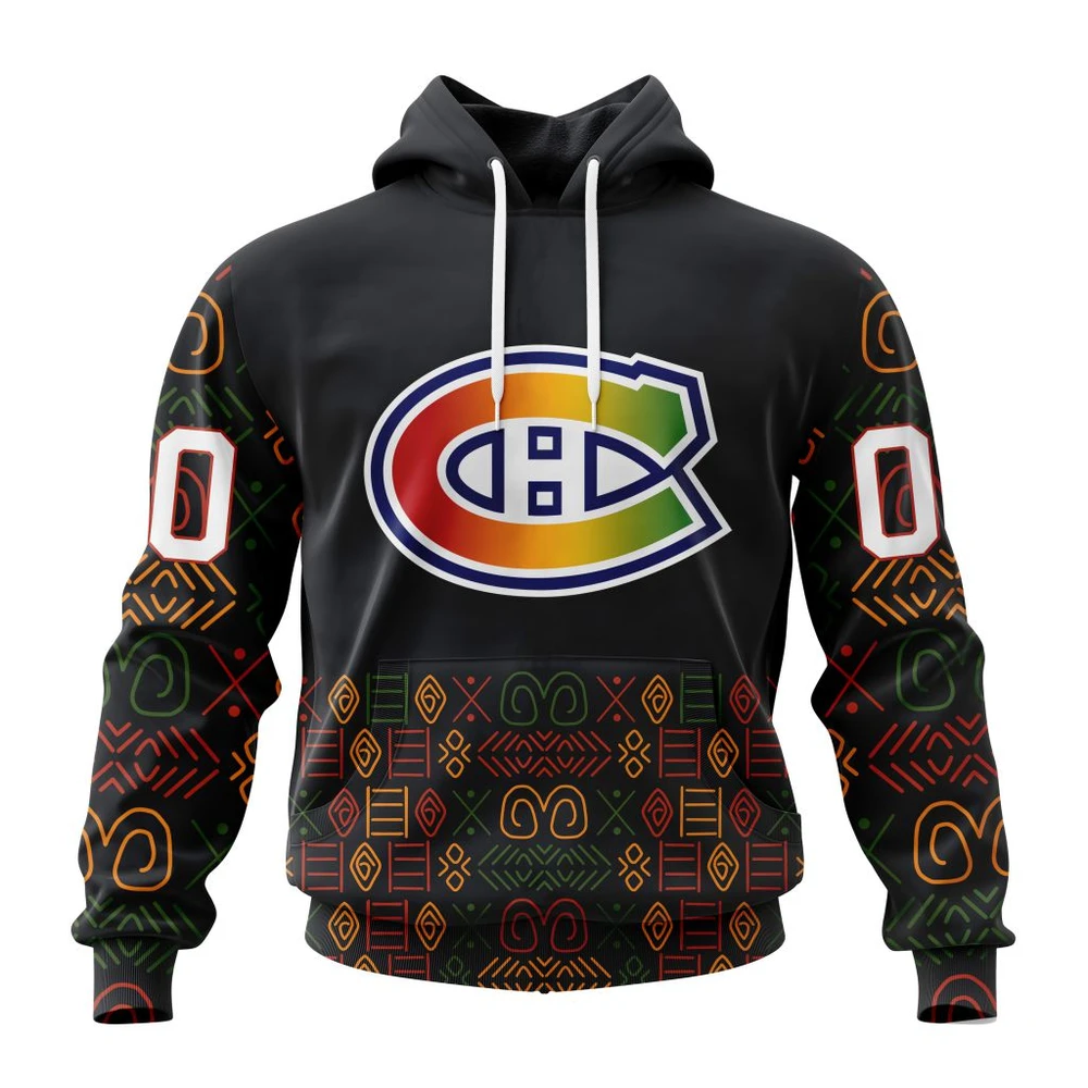 Montreal Canadiens Special Design For Black History Month All Over Print Hoodie Style 52257
