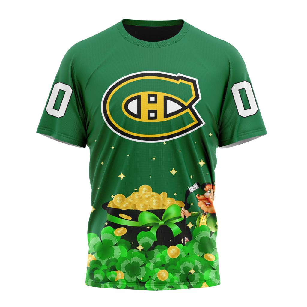 Montreal Canadiens Special Design For St.Patrick's Day Personalized Name And Number T-Shirt Oregontrailrvpk Shirt