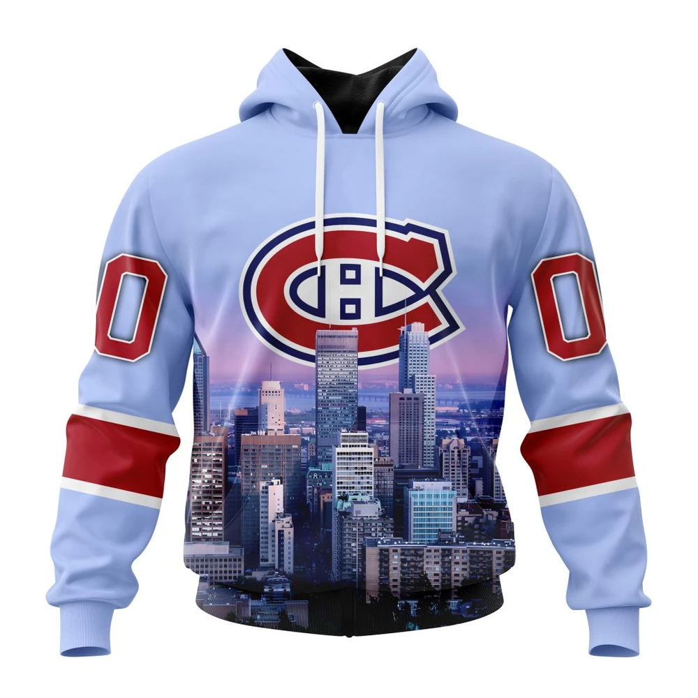 Montreal Canadiens Special Design With City Skyline All Over Print Hoodie Style 18851