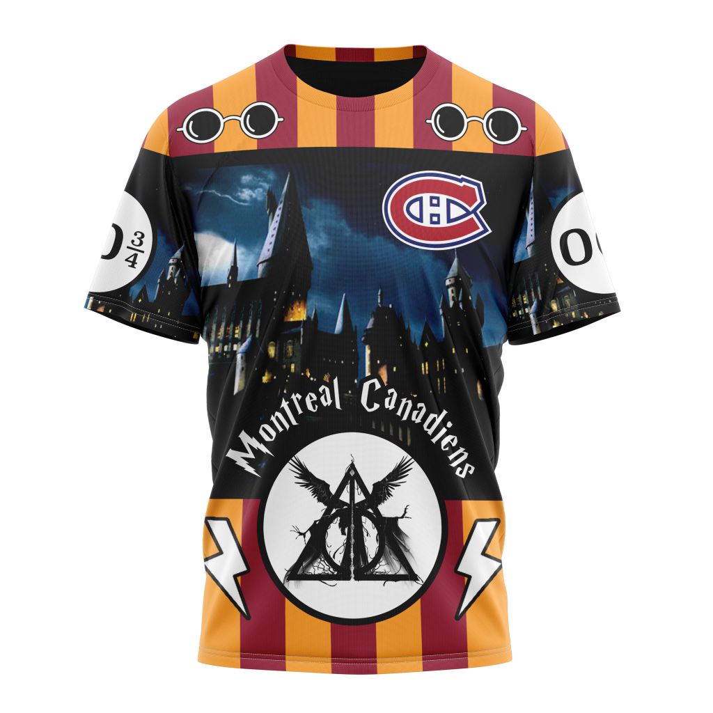 Montreal Canadiens Special Design With Harry Potter Theme Personalized Name And Number T-Shirt Oregontrailrvpk Shirt
