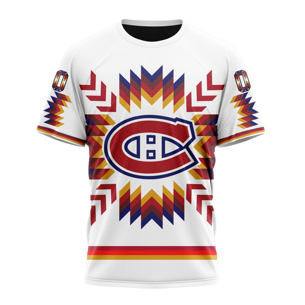 Montreal Canadiens Special Design With Native Pattern Personalized Name And Number T-Shirt Oregontrailrvpk Shirt