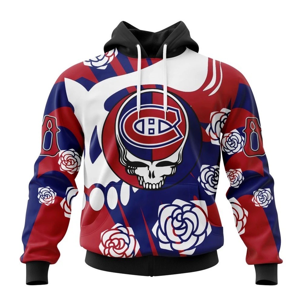 Montreal Canadiens Special Grateful Dead Design All Over Print Hoodie Style 46474