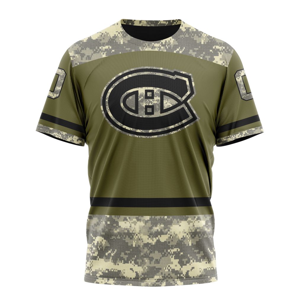 Montreal Canadiens Special Military Appreciation Design 04 Personalized Name And Number T-Shirt Oregontrailrvpk Shirt