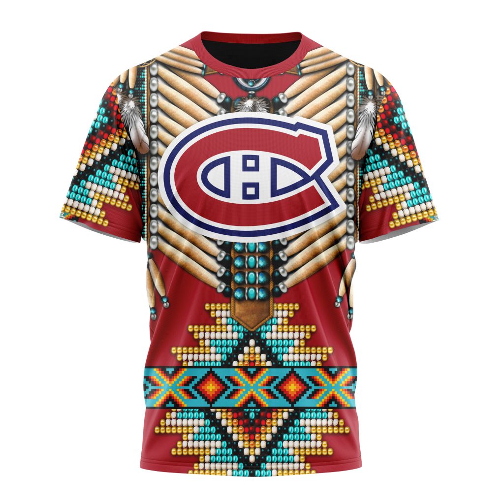 Montreal Canadiens Special Native Costume Design 02 Personalized Name And Number T-Shirt Oregontrailrvpk Shirt