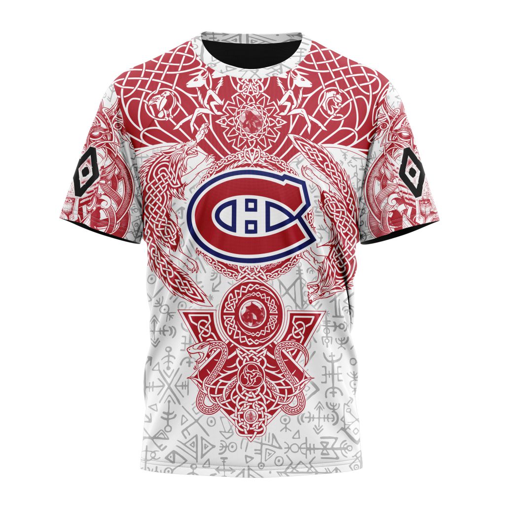 Montreal Canadiens Special Norse Viking Symbols Personalized Name And Number T-Shirt Oregontrailrvpk Shirt
