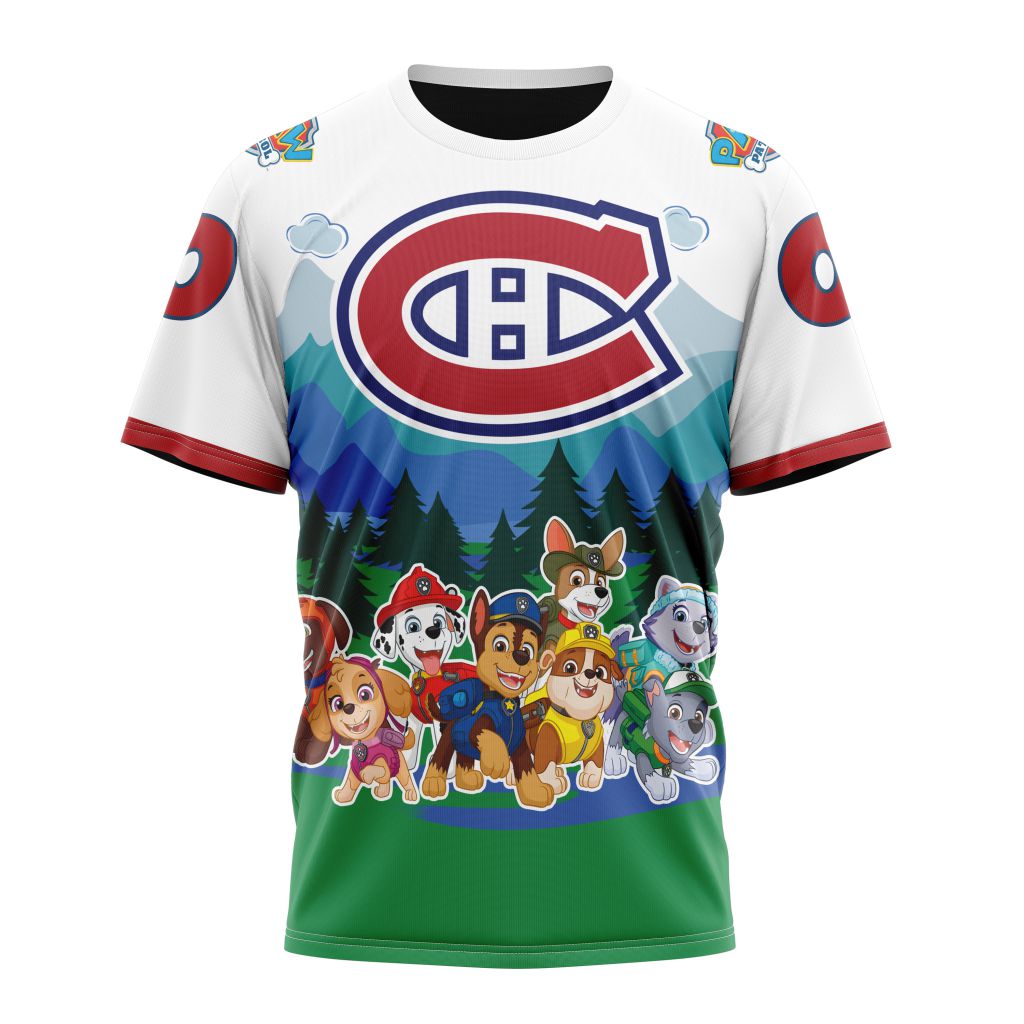 Montreal Canadiens Special Paw Patrol Design 01 Personalized Name And Number T-Shirt Oregontrailrvpk Shirt