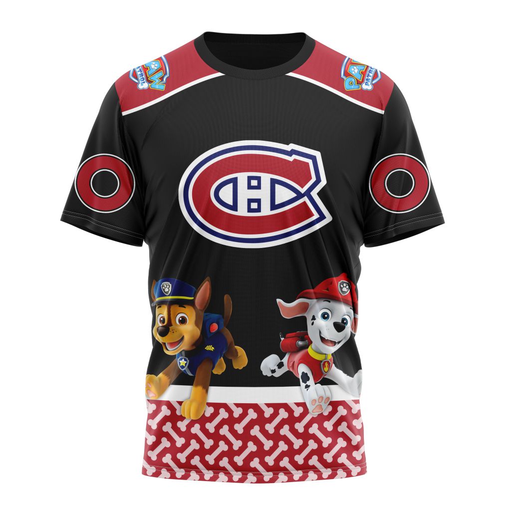 Montreal Canadiens Special Paw Patrol Design Personalized Name And Number T-Shirt Oregontrailrvpk Shirt