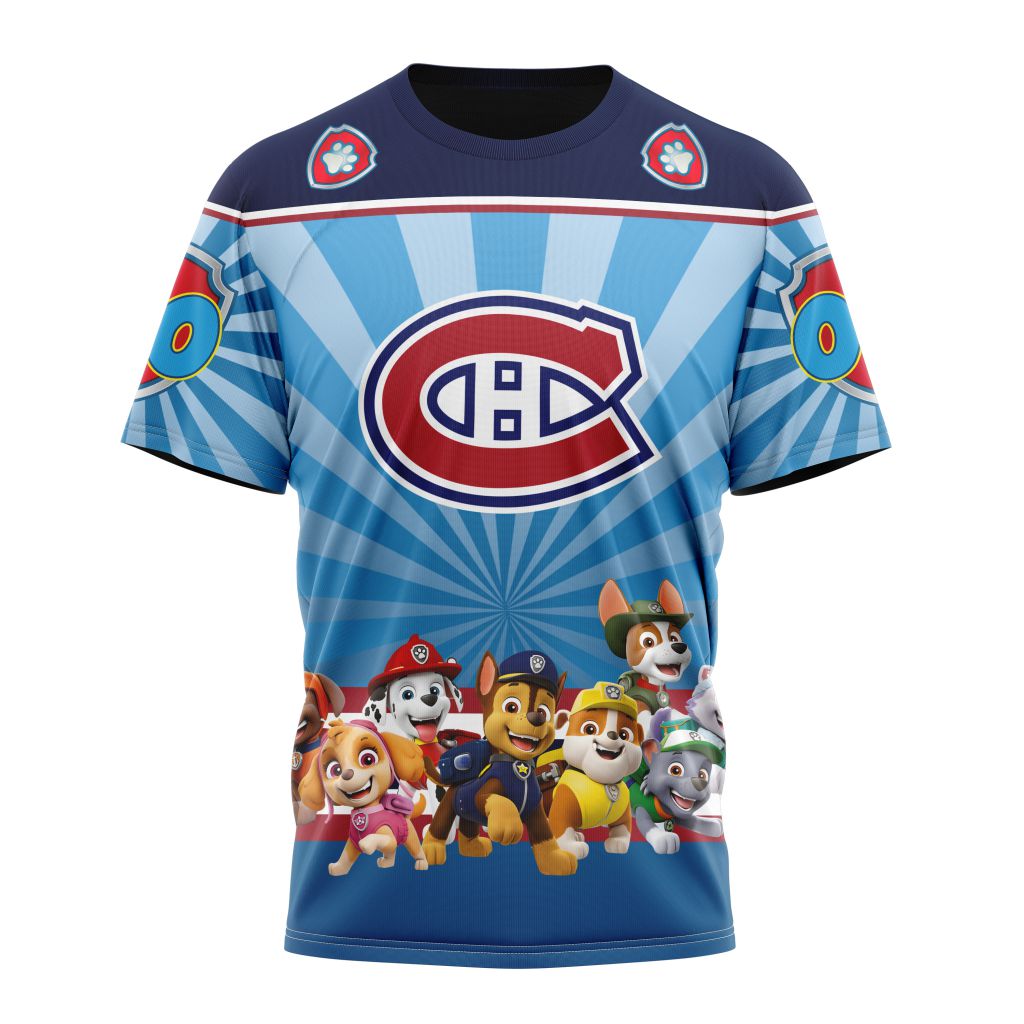 Montreal Canadiens Special Paw Patrol Kits Personalized Name And Number T-Shirt Oregontrailrvpk Shirt