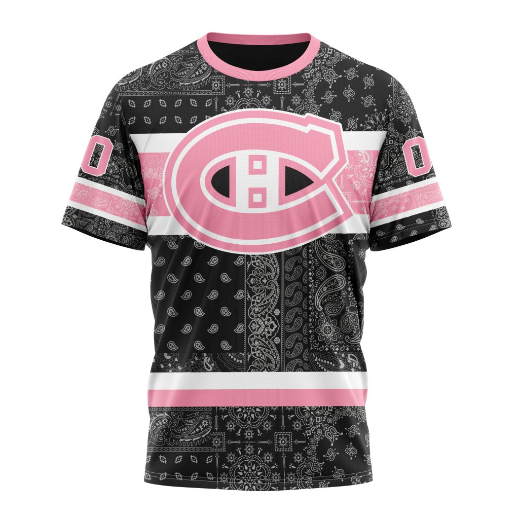 Montreal Canadiens Special Pink Paisley Design 01 Personalized Name And Number T-Shirt Oregontrailrvpk Shirt