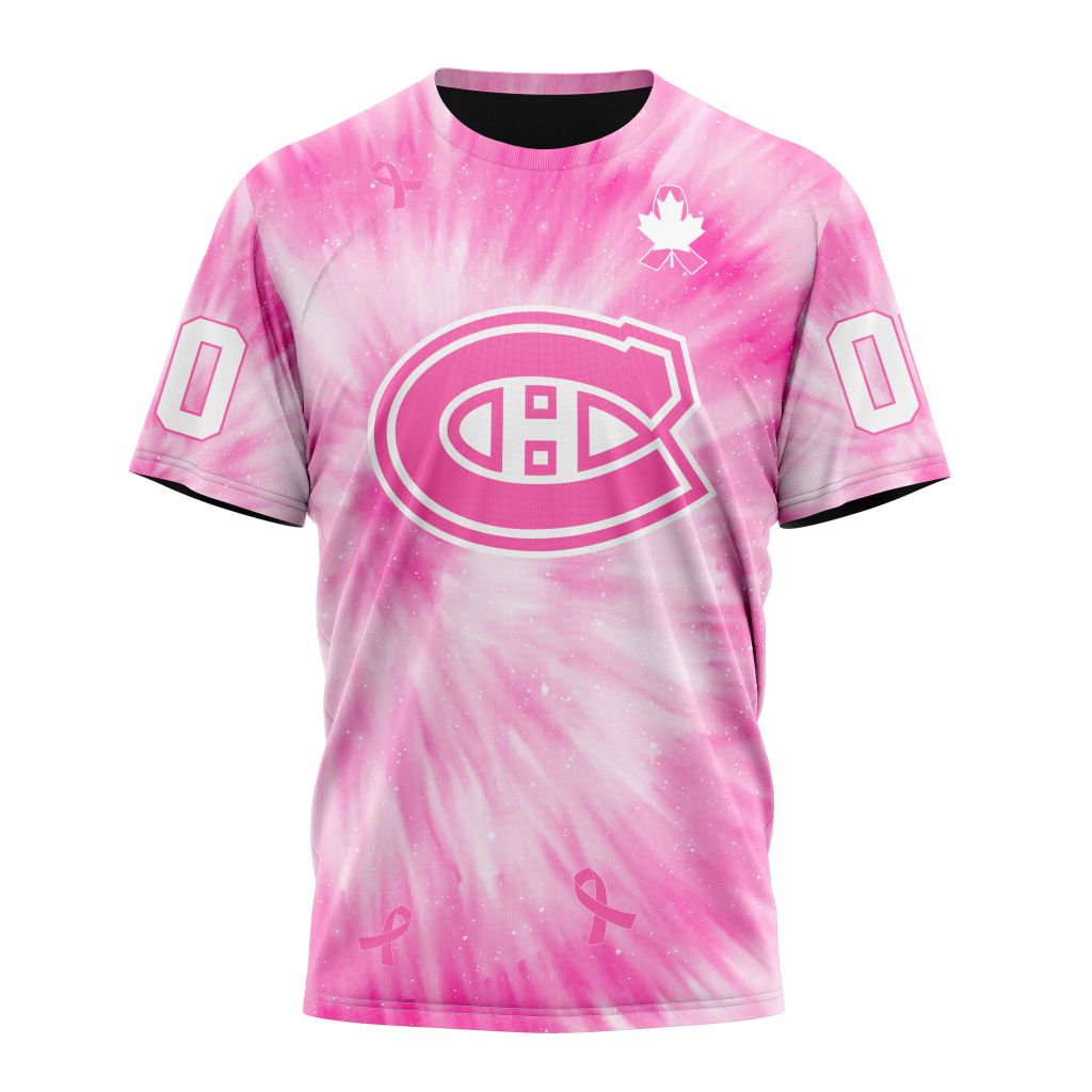 Montreal Canadiens Special Pink Tie-Dye Personalized Name And Number T-Shirt Oregontrailrvpk Shirt