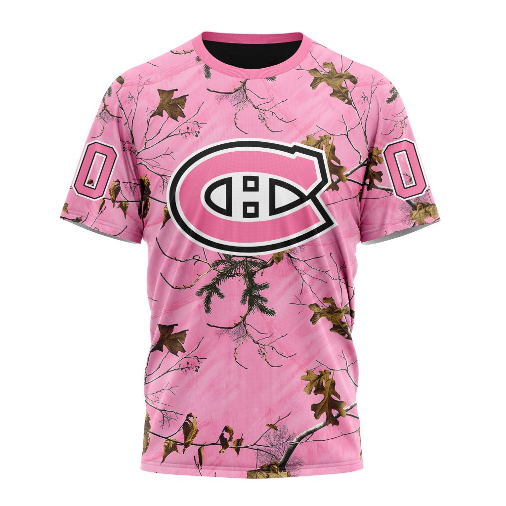 Montreal Canadiens Special Realtree Pink Camouflage Design 01 Personalized Name And Number T-Shirt Oregontrailrvpk Shirt