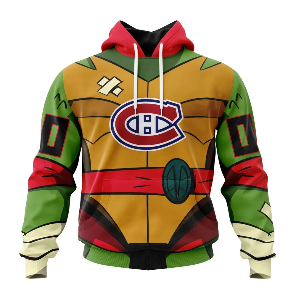 Montreal Canadiens Special Teenage Mutant Ninja Turtles Design All Over Print Hoodie Style 27271