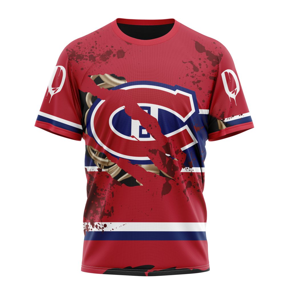 Montreal Canadiens Specialized Design Jersey With Your Ribs For Halloween Personalized Name And Number T-Shirt Oregontrailrvpk Shirt