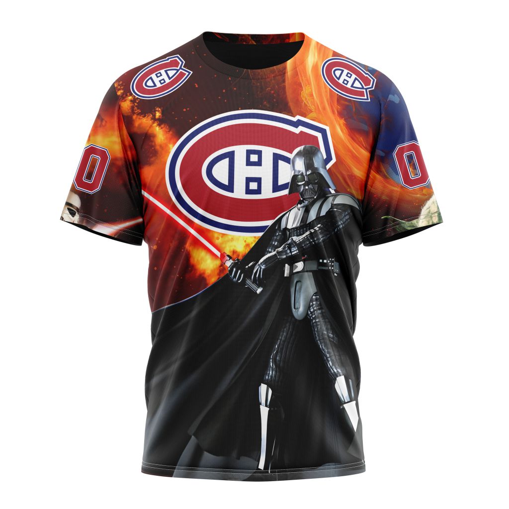 Montreal Canadiens Specialized Design X Star War Personalized Name And Number T-Shirt Oregontrailrvpk Shirt
