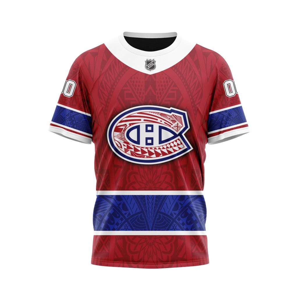 Montreal Canadiens Specialized Native With Samoa Culture Personalized Name And Number T-Shirt Oregontrailrvpk Shirt