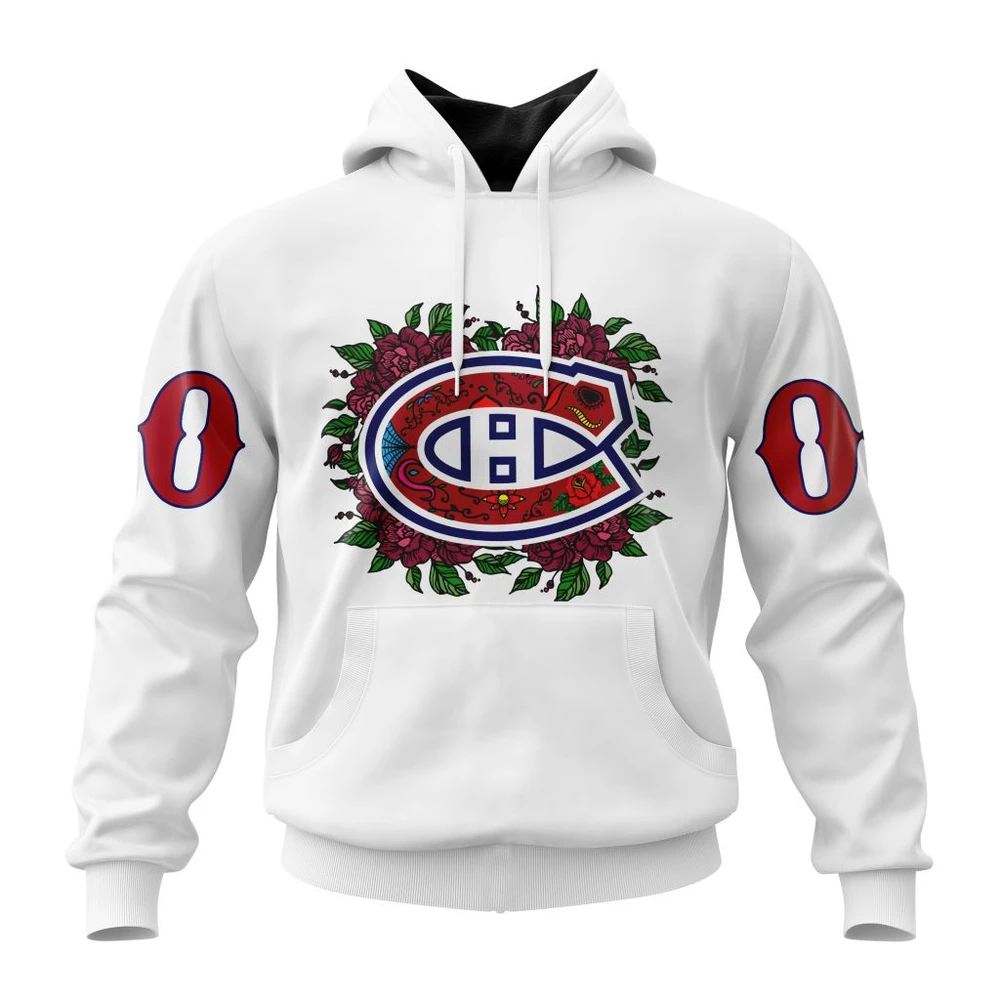 Montreal Canadiens Specialized Unisex Kits Dia De Muertos All Over Print Hoodie Style 76003