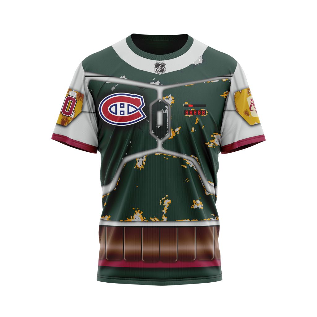 Montreal Canadiens X Boba Fett's Armor Specialized Design For Star Wars Fourth Of July Personalized Name And Number T-Shirt Oregontrailrvpk Shirt