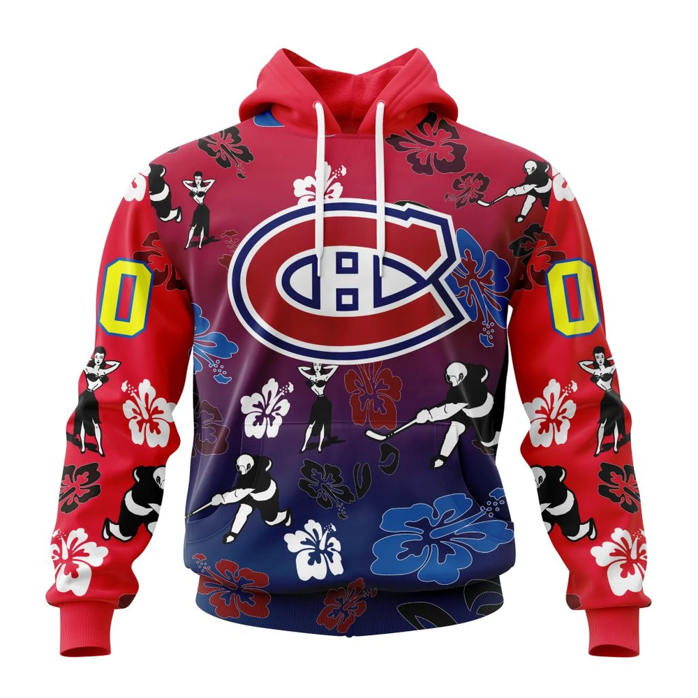 Montreal Canadiens X Hawaii Specialized Design For Hawaiia All Over Print Hoodie Style 40582