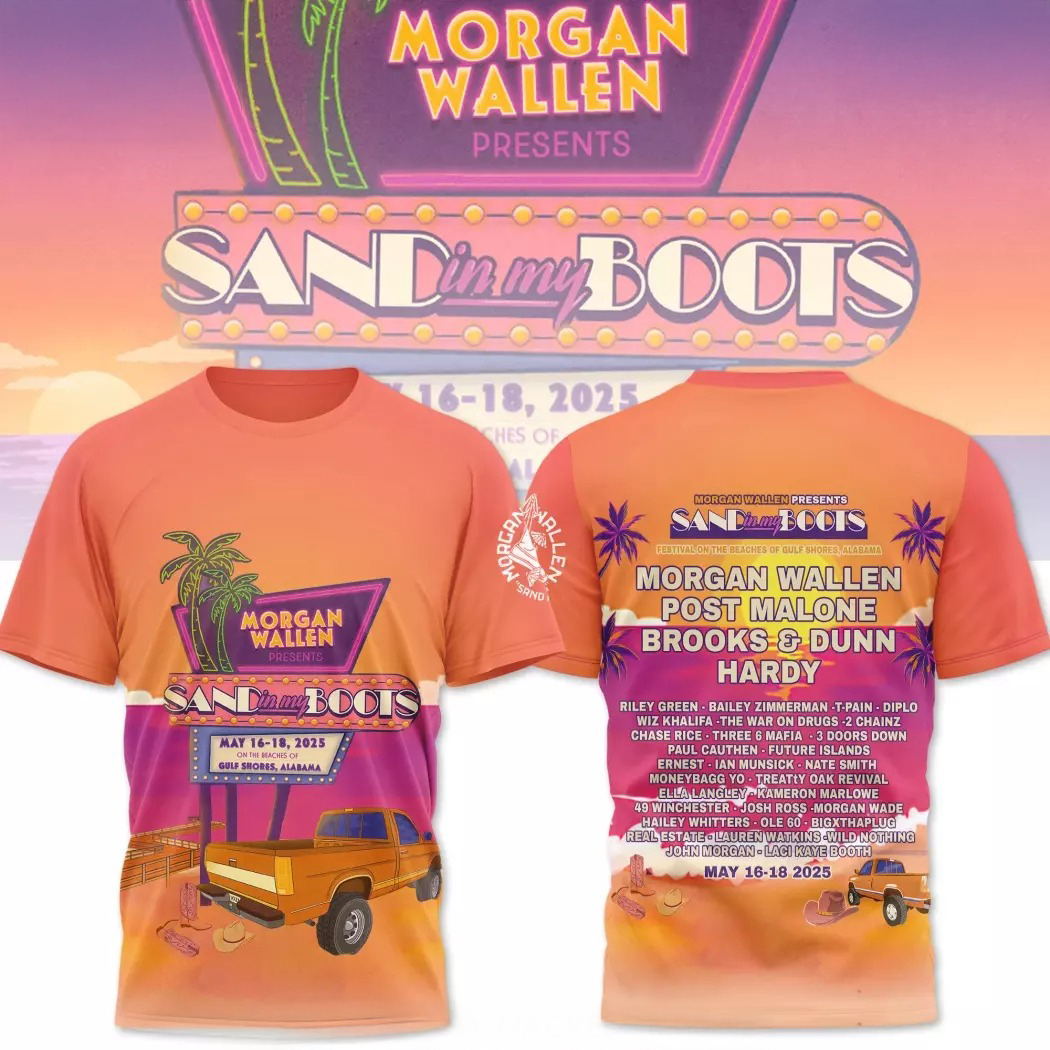 Morgan Wallen Sand In My Boots 3D T-Shirt Music Lover Gifts For Him Oregontrailrvpk Shirt