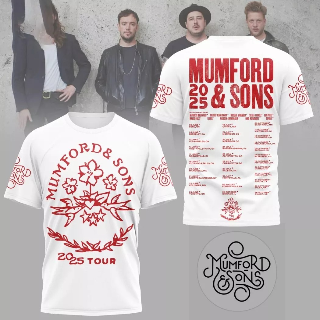Mumford And Sons 2025 Tour 3D T-Shirt For Music Enthusiasts Oregontrailrvpk Shirt
