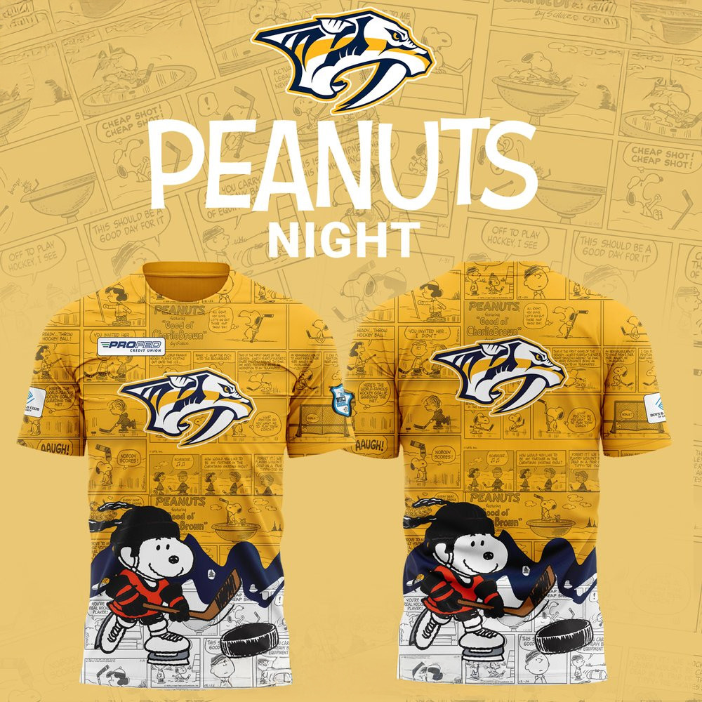Nashville Predators 75th Anniversary of Peanuts T-Shirt Best Gifts For Hockey Lovers Oregontrailrvpk Shirt