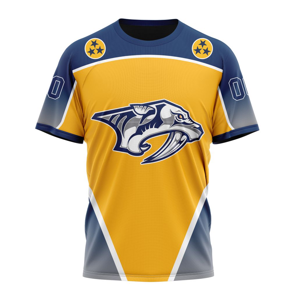 Nashville Predators New Gradient Series Concept Personalized Name And Number T-Shirt Oregontrailrvpk Shirt
