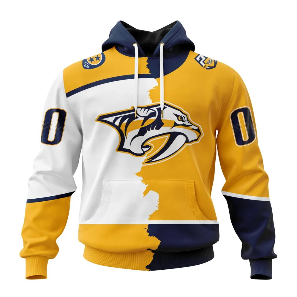Nashville Predators Personalize Home Mix Away Kits All Over Print Hoodie Style 71888