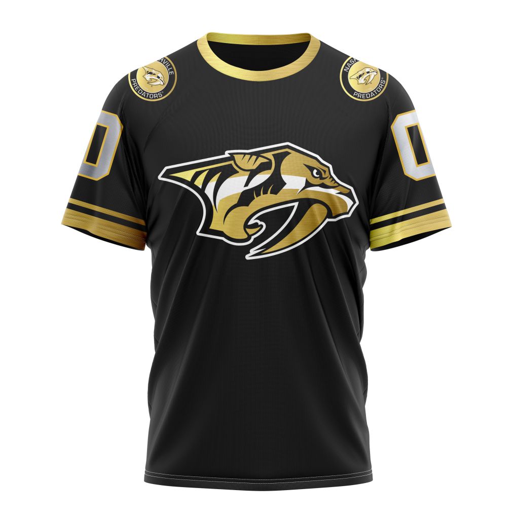 Nashville Predators Special Black And Gold Design 01 Personalized Name And Number T-Shirt Oregontrailrvpk Shirt