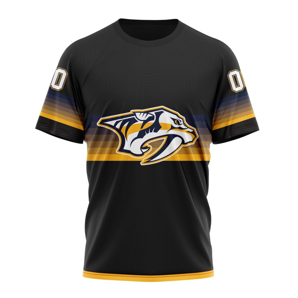 Nashville Predators Special Black And Gradient Design Personalized Name And Number T-Shirt Oregontrailrvpk Shirt
