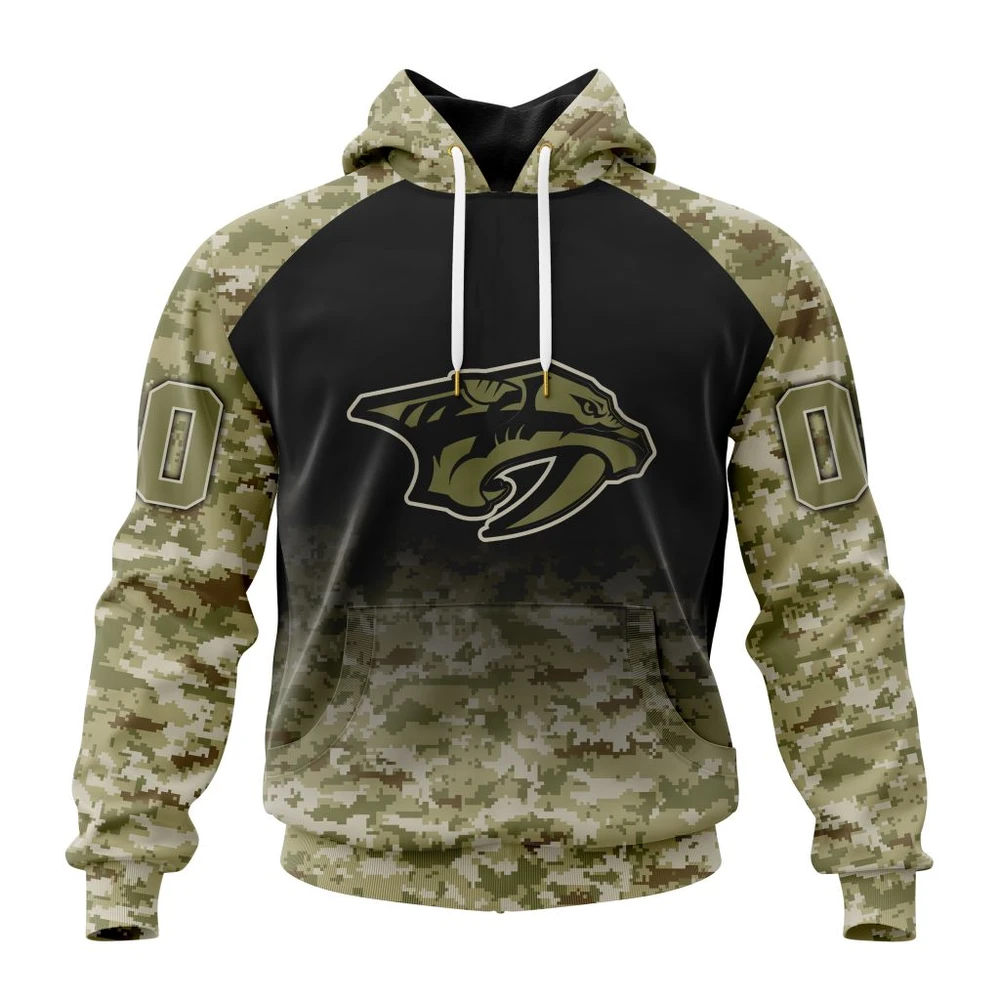 Nashville Predators Special Camo Design For Veterans Day All Over Print Hoodie Style 19705